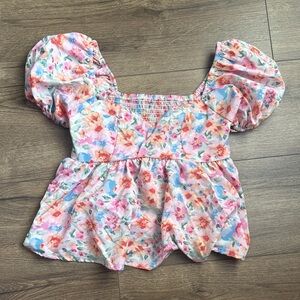 Floral Puff Sleeve Top